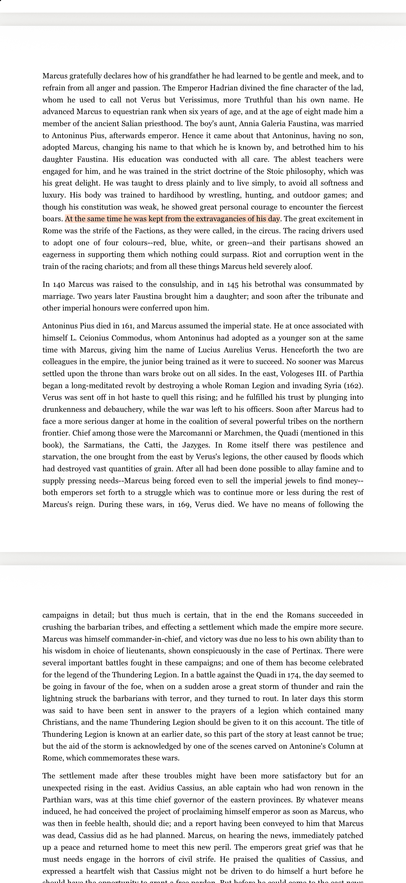 A page of a book in Reco with a highlight on it.
